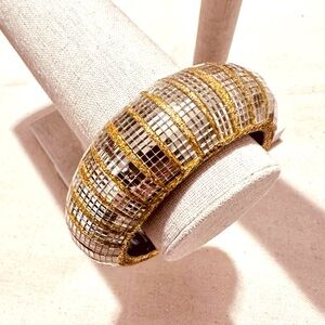 Vintage | Bracelet | Oversized Austrian Mirrored Laquared Bracelet